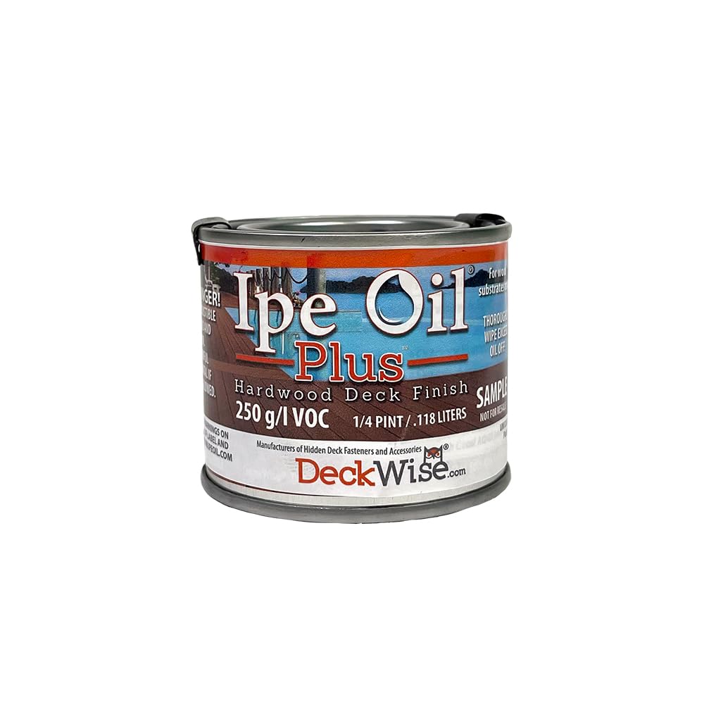 DeckWise Ipe Oil Plus Hardwood Deck Semi-Transparent 250 VOC Natural Finish 1/4 Pint Sample