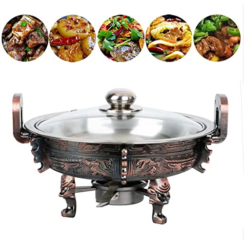 MNSSRN Hot Pot Buffet-Wärmer, Edelstahl-Buffet-Heizung, mit flachem Boden-Kesselgestell, zum Warmhalten von Speisen… – Bild 3