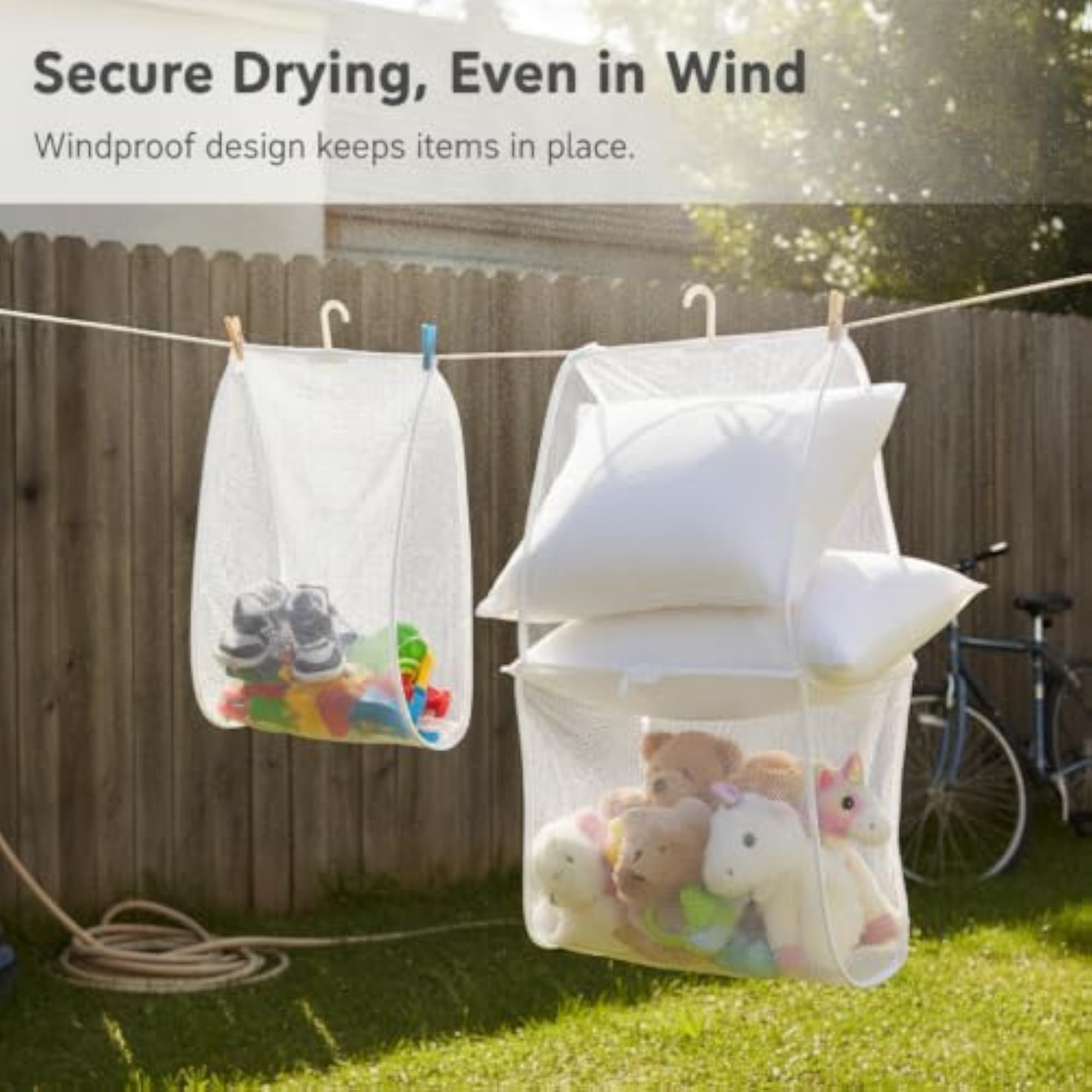 Multi-Functional Outdoor Windproof Pillow Drying Net Bag