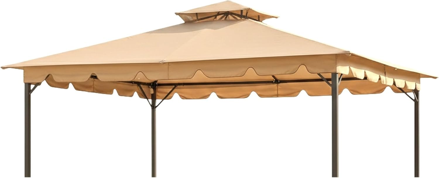 Garden Winds Durable Replacement Canopy Top Cover Compatible with The L-GZ215PST-5B Hampton-II 10' x 12' Gazebo - Classic Sand, 350