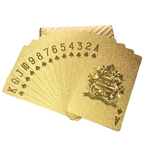 Swiftswan Goldfolie Spielkarten Poker Spiel Deck Goldfolie Spielkarten Set Plastik Magie Karte wasserdicht Tischkartenspiel