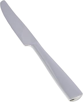 Amazon Basics Stainless Steel Table Knives with Square Edge, Pack of 12, Silver