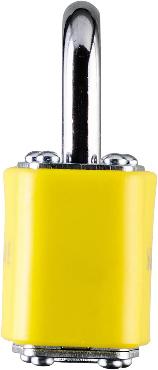 Squire Medium Duty Padlock (35 CLR Yellow) - Toughest Open Shackle Coloured Padlock - Covered Laminated Steel for Corrosion Resistance - Weatherproof Lock for Home, School & Shed (Yellow, 44 mm)