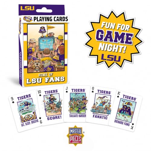 Image of Masterpieces LSU Tigers Playing Cards Deck - Official NCAA Unique Fan Merchandise - Ages 4+