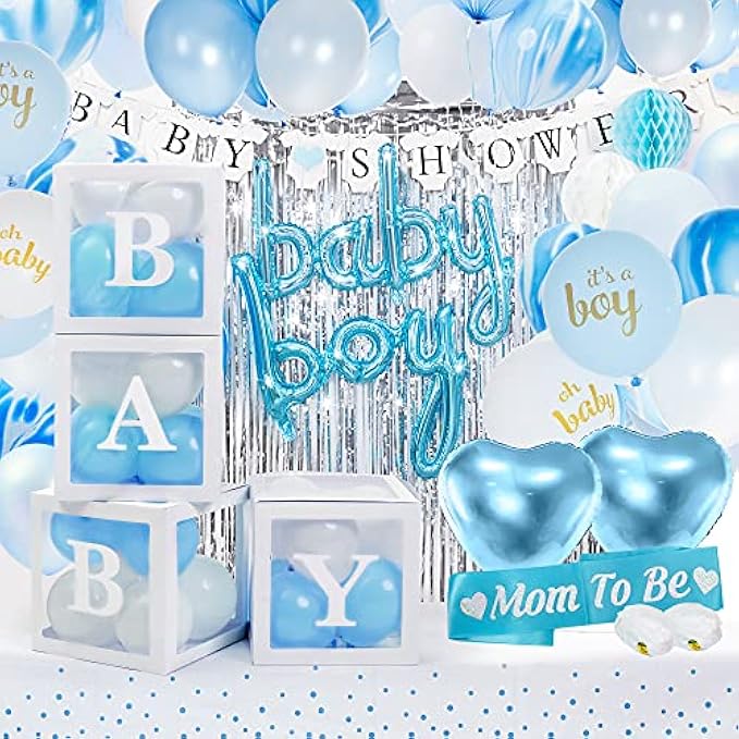 Baby Shower Decorations for Boy - Delight Your Guests with Our Elegant and Premium Quality Decor Set - Complete and Easy Setup with Beautifully Themed Colors and Variety