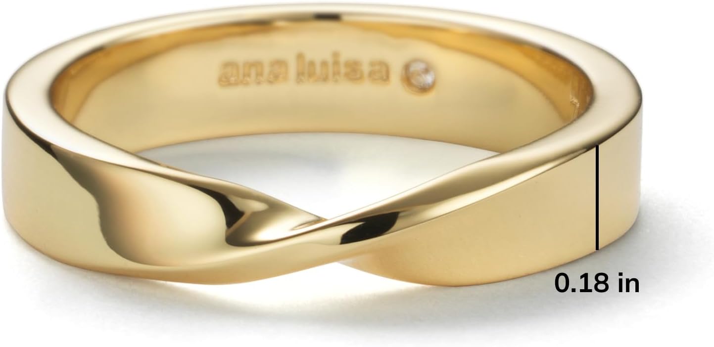 Ana Luisa Gold Rings for Women - 14K Gold Plated Rings for Women Non Tarnish - Trendy Stacking Ring for Everyday Wear - Twisted, Heart, Eternity Ring Double Styles - Hypoallergenic & Water-Resistant Jewelry - Image 5