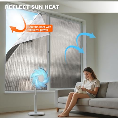 Image of Reflective Bubble Window Insulation for Summer Heat, Sun Reflector for Windows, Insulation Roll for RV Window Insulation, 24 inch(W) x10 Ft (L) Window Insulation Kit, RV Windwow Coverings.