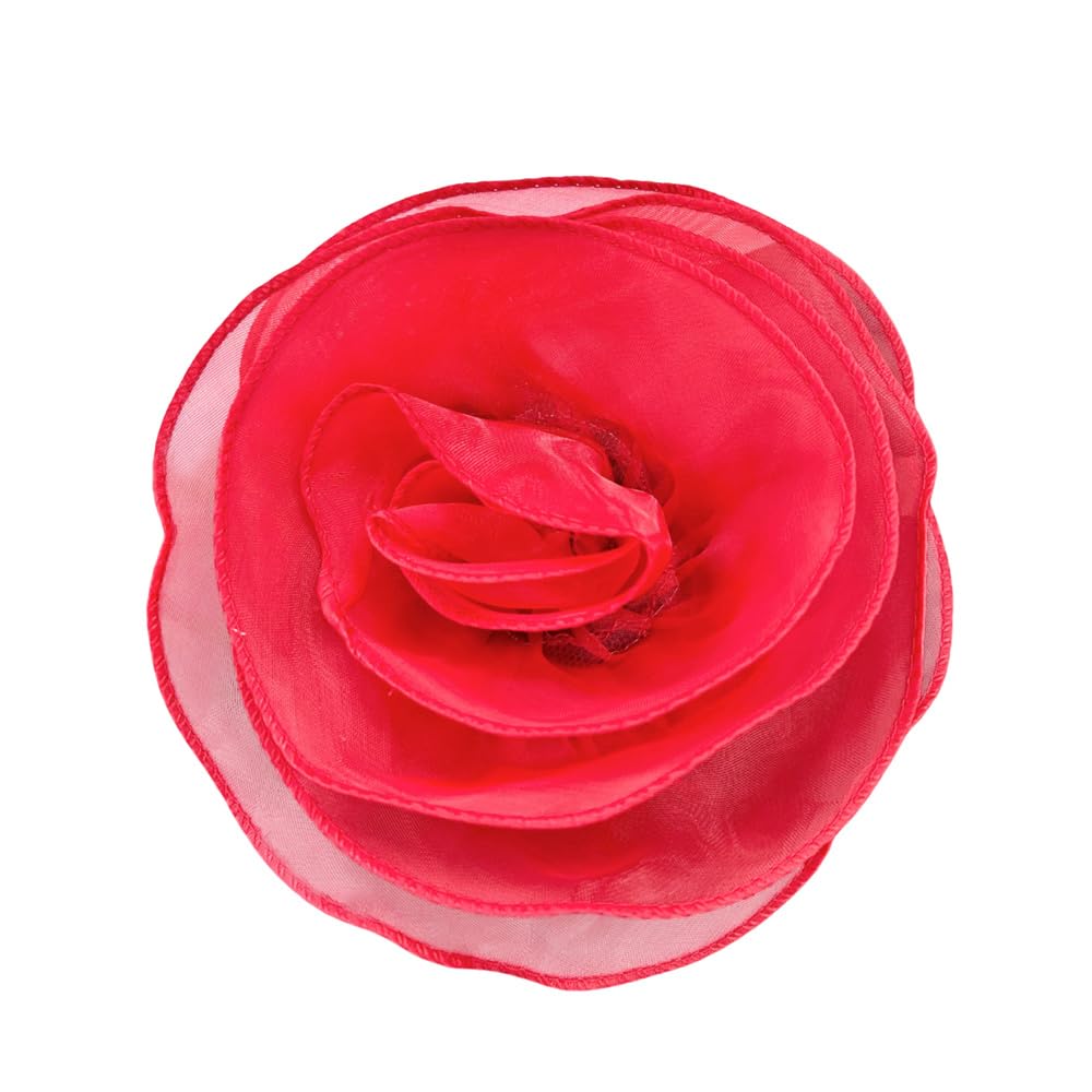 10inch Extra Large Flower Brooch Pin for Women Fashion Dainty Organza Satin Fabric Big Camellia Brooches Lapel Pins Wedding Dance Party Dress Accessories Exaggerated Jewelry Gift