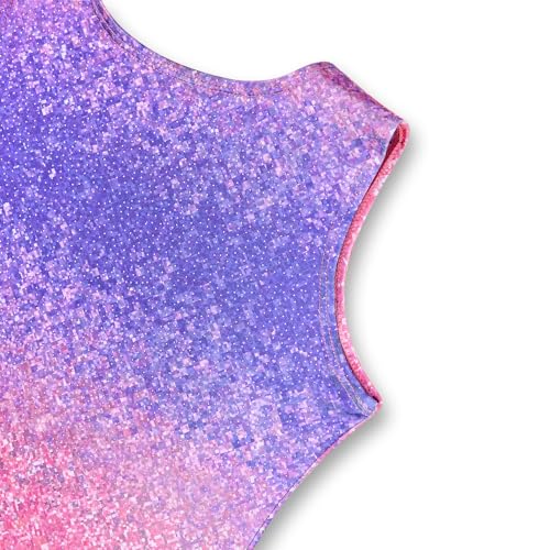 MYQFF Gymnastics Leotards for Girls 4T 5T 4T-5T Toddler Kids Pink Purple Tumbling Outfits Biketards Unitard