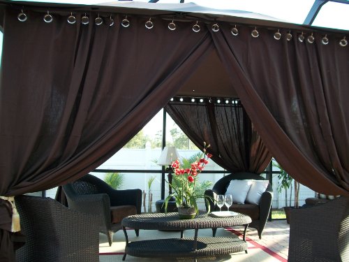 Wow! Includes 2 panels Indoor Outdoor patio drapes Rich Brown 42x95