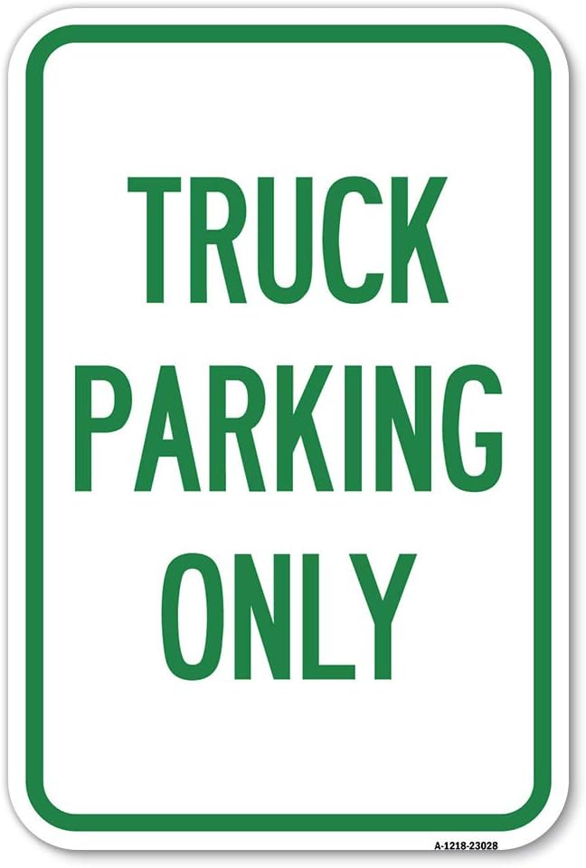 (2 Pack) Reserved Parking Sign Truck Parking Only | 18" X 24" Heavy-Gauge Aluminum Sign | Rust Free Aluminum, Weather Resistant, Waterproof, Fade Resistant, 2 Pre-drilled Holes
