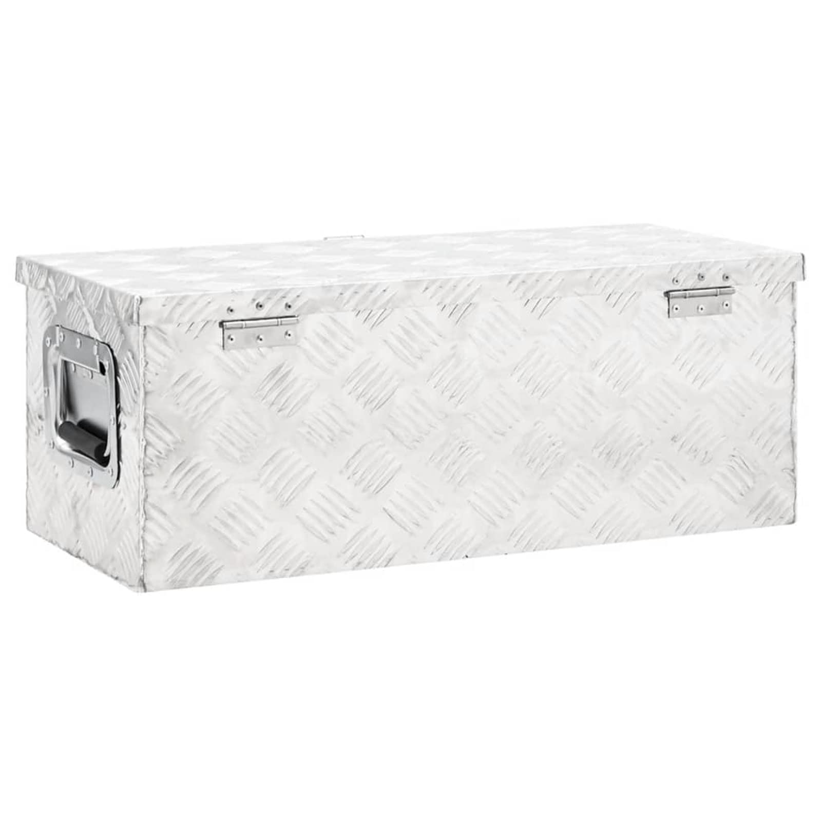 ShGaxin Aluminiowa skrzynka narzędziowa, metalowa skrzynka narzędziowa, skrzynka narzędziowa, aluminiowa obudowa, srebro 70x31x27 cm