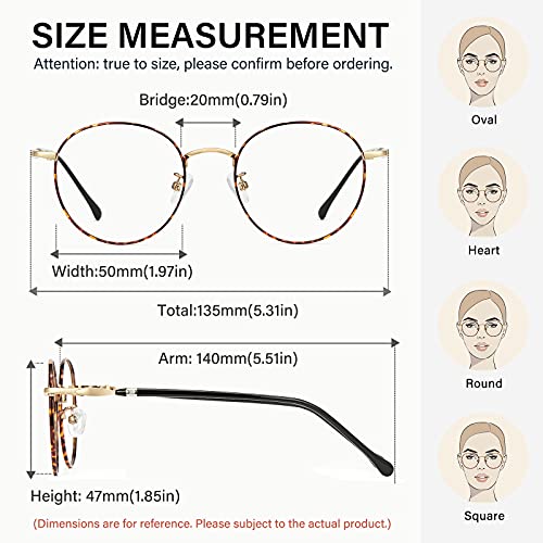 Image of Cyxus Blue Light Blocking Glasses Round Metal Frame Computer Glasses | Blue light blocking glasses featuring round metal frame, comfortable fit and versatile use for work, study and entertainment