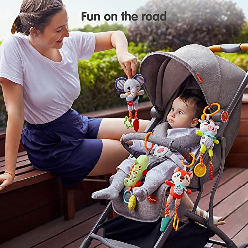 TUMAMA KIDS Baby Hangend Speelgoed Cadeau,Pluche Dieren Rammelaar Speelgoed,Autostoel Kinderwagen Kinderbed Activiteit… - Image 3