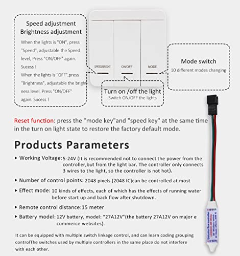 Topxcdz Ws2811 2835Smd 24V Dc Running Water Led Strip Flowing Light Wireless Controller Flexible Lamp Ribbon 120Leds/M Ip30 10M (Natural White) #TOP3