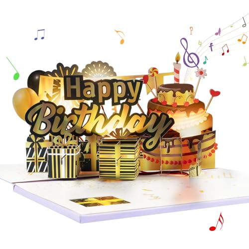 Carte cadeau d'amour pop-up illuminée pour un anniversaire inoubliable en famille