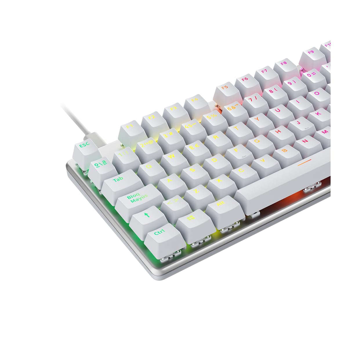 NEWSKILL Serike V2 TKL Teclado Gaming mecánico RGB tenkeyless Outemu Red hotswap Compacto Blanco