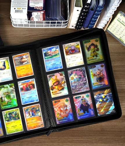 Image of Premium 9 Pocket Card Binder, Holds 360 Cards for MTG TCG Sports Game Cards(Black,9 Pocket)