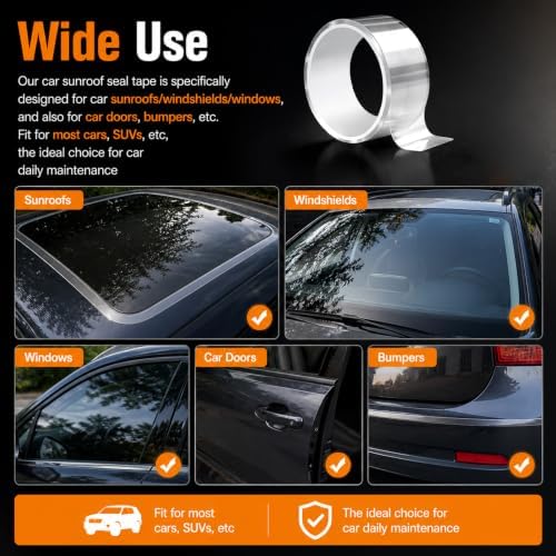 9.84Ft Car Sunroof Seal Tape,Waterproof Car Sunroof Seal Strip for All-Weather Protection & Noise Reduction,Universal Cars Weather Stripping for Small Automotive Sunroofs (1PC, 9.84Ft) — 사진 7
