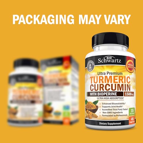 image for BioSchwartz Turmeric Curcumin with Black Pepper Extract 1500mg - High 
