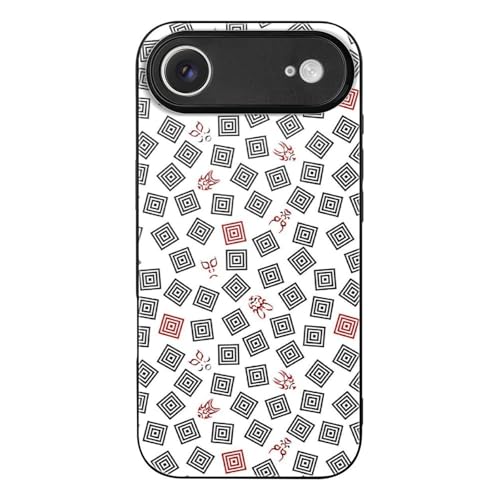 三枡文と隈取のパターン iPhone17Air用ケース 強化ガラス アイフォン17Air用ケース 耐久性 おしゃれ 耐衝撃 スマホケース 薄型 軽量 スマホカバー