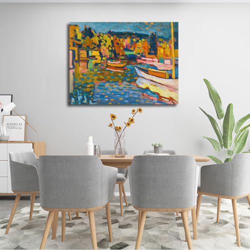 Peintures célèbres paysage d’automne avec des bateaux 45x60cm