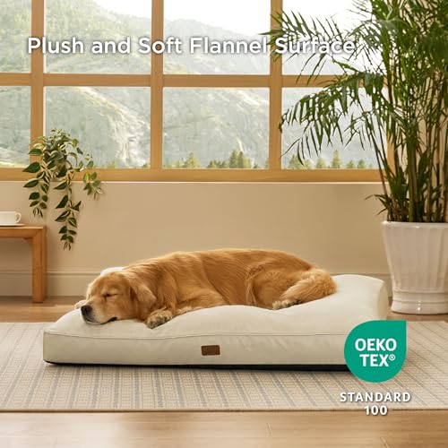 Bedsure-Waterproof-Dog-Beds-for-Extra-Large-Dogs-4-Inch-Thicken-Up-to-100lbs-XL-Pet-Mat-Pillows-with-Removable-Washable-Cover-Ivory Bedsure Waterproof Dog Beds for Extra Large Dogs 4 Inch Thicken Up to 100lbs XL Pet Mat Pillows with Removable Washable Cover Ivory