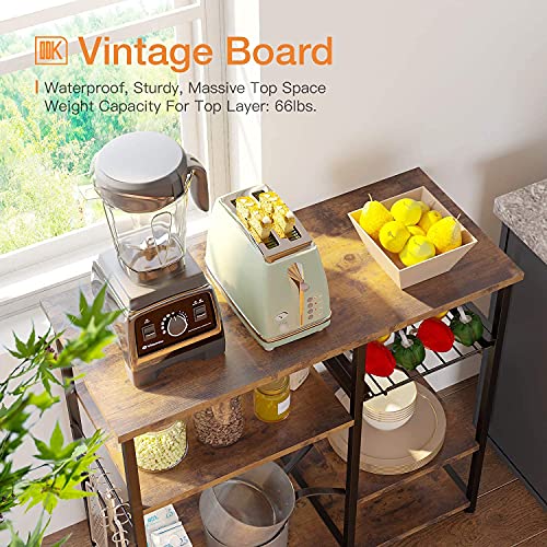 ODK Kitchen Bakers Rack, Utility Storage Shelf Microwave Oven Stand, 3-Tier+3-Tier Coffee Bar Table with 10 S-Shape… - Image 5