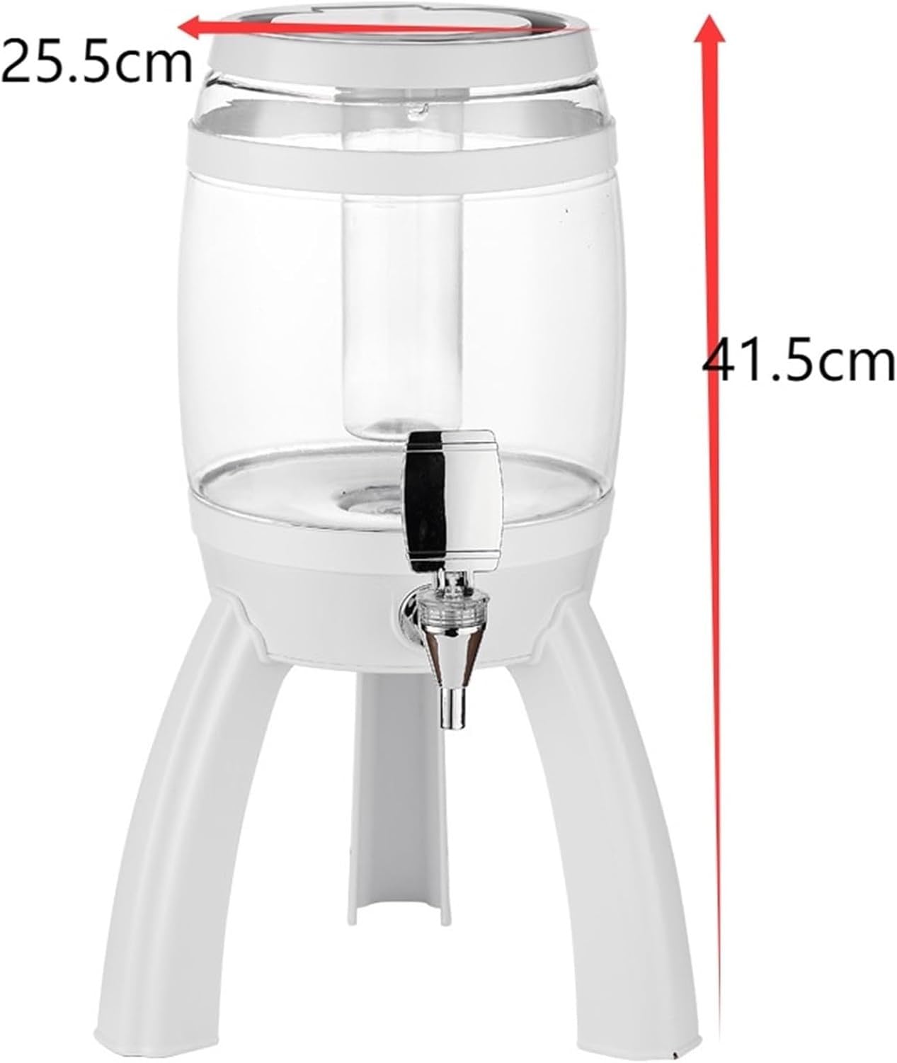 Servidor de Zumo para Fiestas, dispensador de Bebidas para Eventos y Bar en casa, contenedor de Agua Grande, Blanco, 25,5x41,5 cm