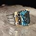 Aquamarine Gemstone 925 Men Silver Ring, Handmade Aquamarine Mens Silver Ring, Ottoman Turkish Man Silver Ring, Sterling Silver Ring for Men, Gift for Him, Boyfriend Gift (7)
