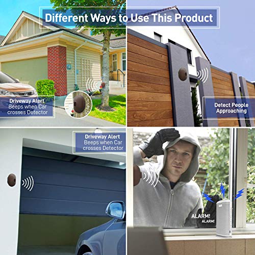 Wireless Driveway Alarm Alert System - RingPoint Waterproof Outdoor Motion Sensor Alarm - Expandable Motion Detector Alarm w/Over 1000-Feet Range, 32 Chimes, 5 Loud Levels, LED Indicators - Thumbnail 5