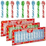 72 Pack Christmas Candy Cane Spoon β Peppermint Flavor, Red, Gree, Blue Colors β Hot Cocoa, Tea, Coffee Stirrers β Bulk Candy Great Use For Stocking Suffers, Classroom Partys, Party Favors