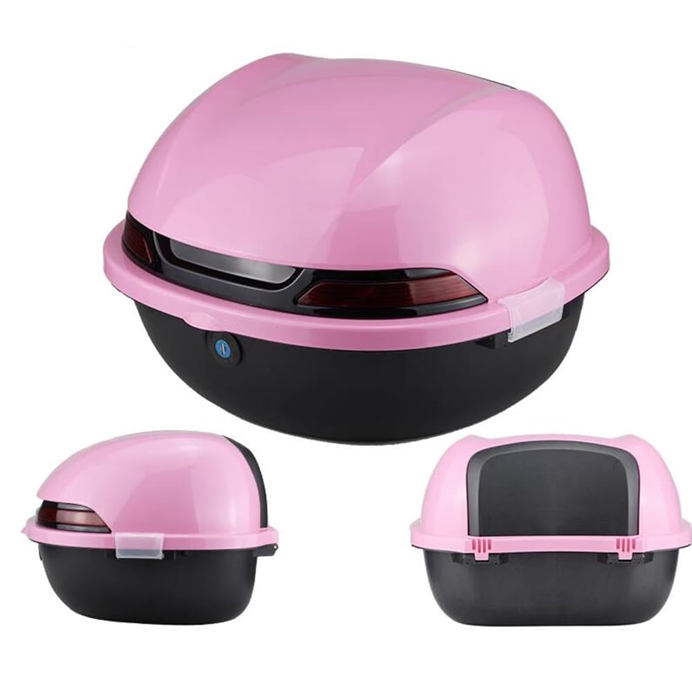 KFGISD, With Backrest And Night Warning Light Scooter Luggage Storage Trunk, for Motorcycle Scooter ,Motorcycle Top Box(Pink)