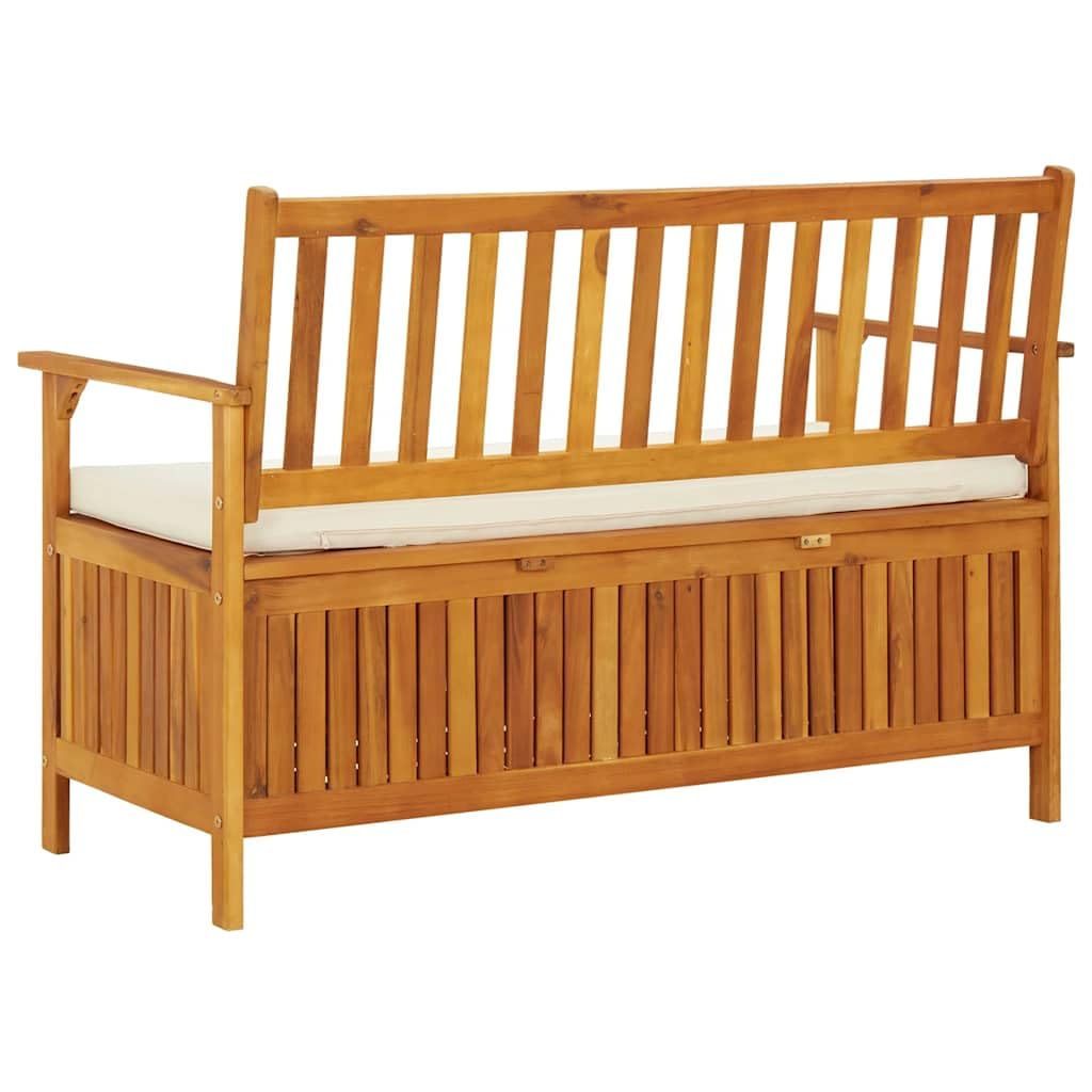 IKAYAA Gartenbank Holz mit Stauraum, Holzbank, Balkonbank,Sitzbank 120 x 63 x 84 cm