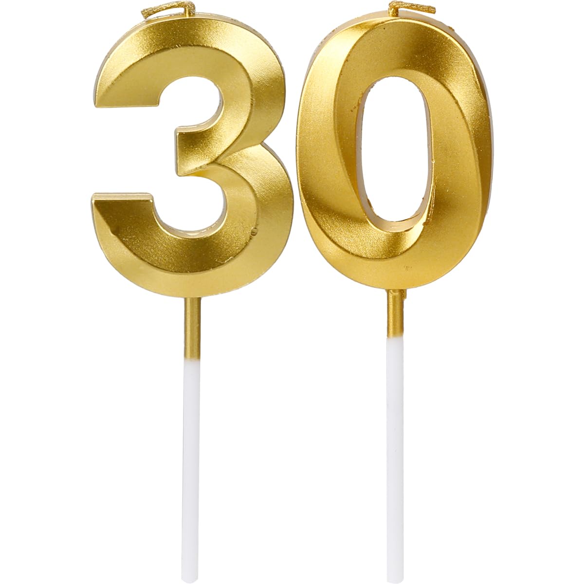 Gladfresit Gold Digital Birthday Cake Candles - Number 30 Candles For 30Th Birthday - Smokeless, Environmentally Friendly