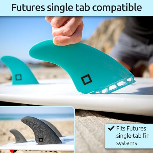 image for Surf Squared Twin Fin Set + Trailer Fin (2+1 Fins) - Solid Fiberglass 