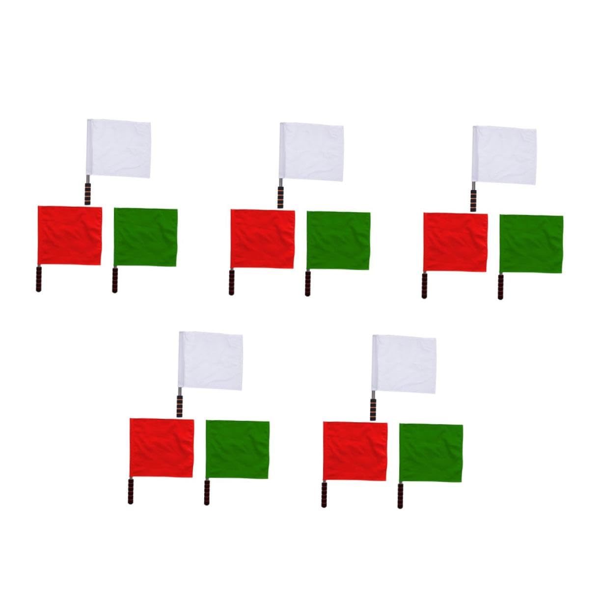 WOONEKY 5 Sätze Wettkampfflagge Rennleitflagge Kleine Flaggen Kleine Handflagge Linienrichterflaggen Volleyballspiel Winkflagge Wehende Flaggen Tuch 3 Stücke * 5