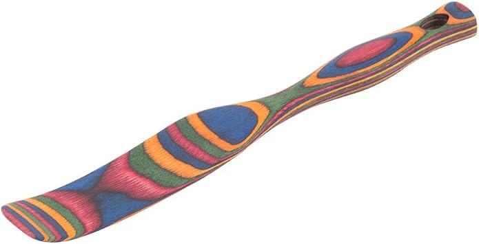 Island Bamboo Pakkawood 8-Inch Slim Spurtle, Rainbow
