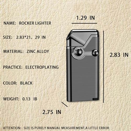 Encendedor metálico portátil rockero negro miniatura 5