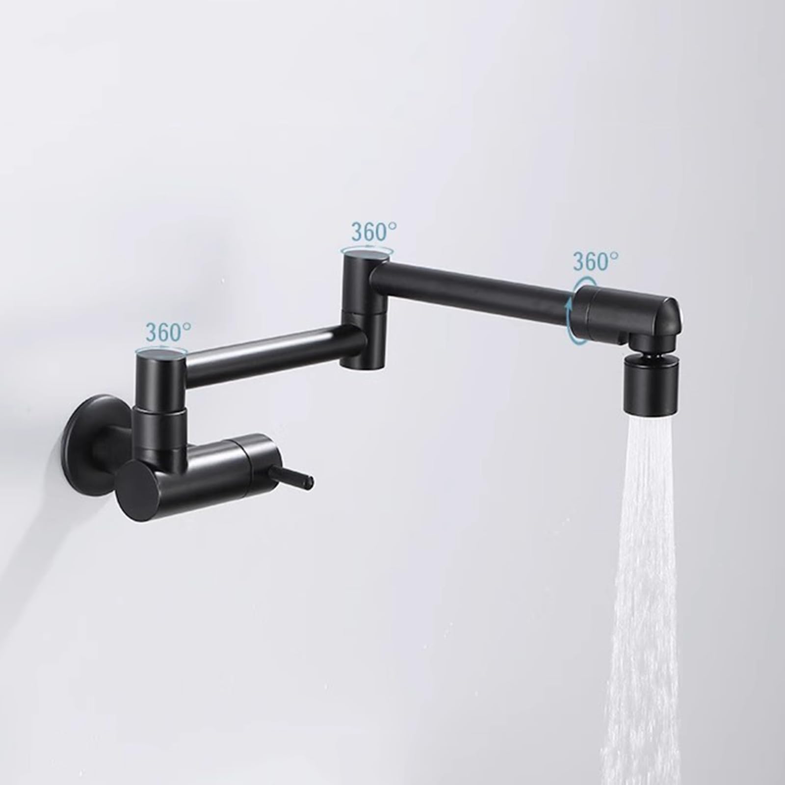 Rubinetto Cucina A Muro Ottone Rubinetto Lavello Cucina Pieghevole per Riempimento Pentole,Argento