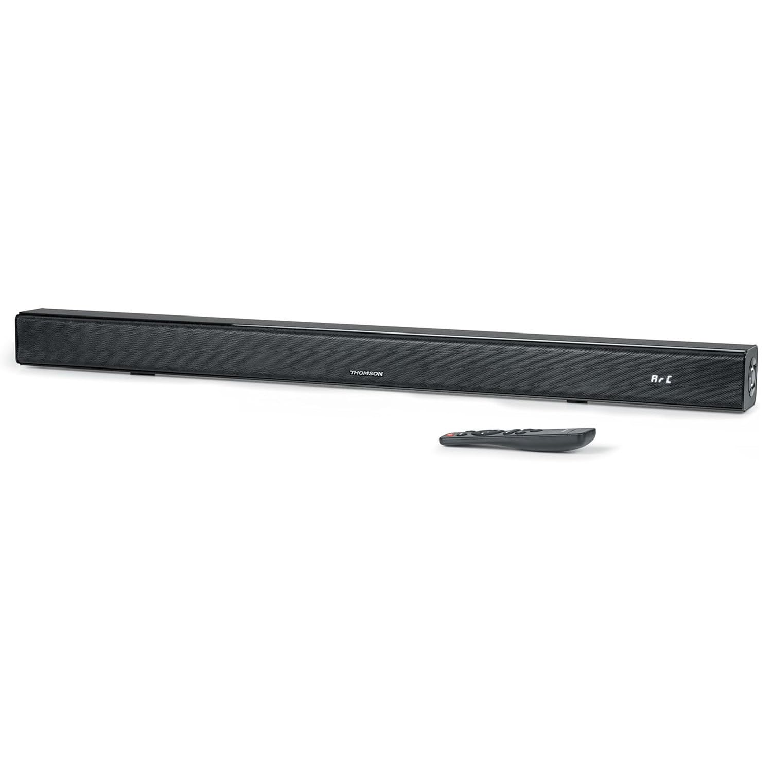 THOMSON SB180BT Soundbar - 120W de Potencia Musical Total - Bluetooth 5.3 - Entrada Óptica y AUX - Reproducción USB - Pantalla Digital - Montaje en Pared - Control Remoto - Ajustes de Agudos y Bajos
