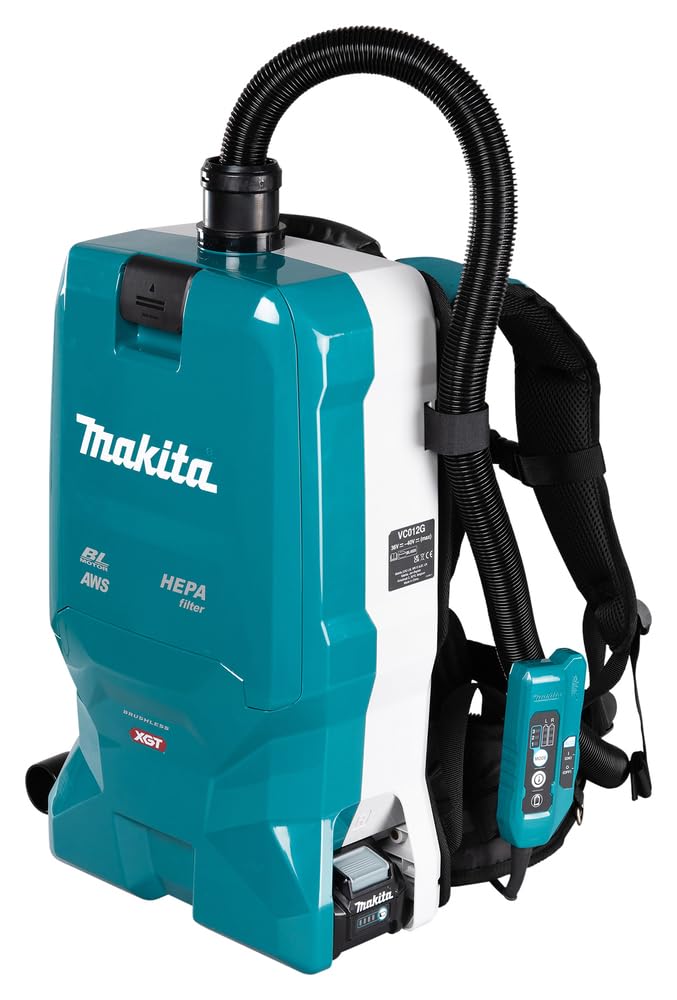 Makita VC012GZ01 40V MAX Li-Ion XGT Aspiradora de Mochila sin escobillas, baterías y Cargador no incluidos