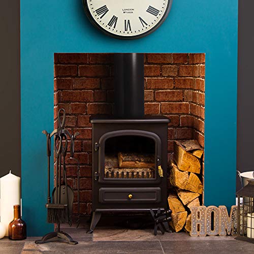 5-teiliges Set von Buxton Kaminbesteck aus Stahl und Gusseisen, Schwarz von Fire Vida