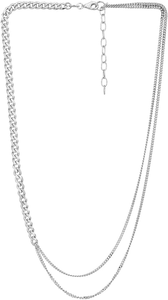 Vanbelle Sterling Silver Jewelry - Rhodium Plated with 925 Stamp - Multi-Layered Necklace - Elegant Handcrafted for Women - Chain 16" long + 2" Extender - Image 2