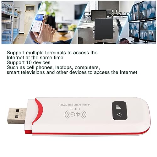 Image of USB Mobile WiFi Hotspot 4G LTE Router with SIM Card Slot for Laptop Phone TV Sharing - Supports up to 10 Devices Connection