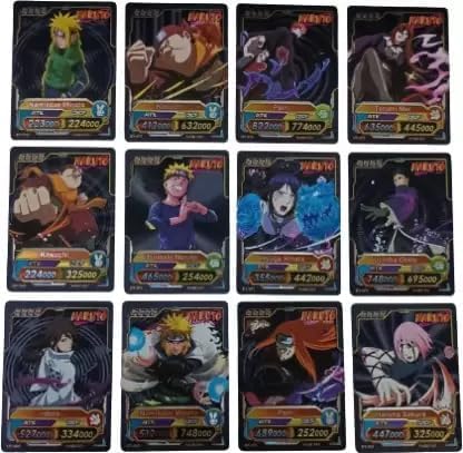 Image of Naruto Anime Cards - 55 PCS Black Edition | Premium Foil Collector Pack | Unofficial Trading Cards for Kids & Fans | Ninja Gift for Boys & Girls Ages 6+ - Naruto Black