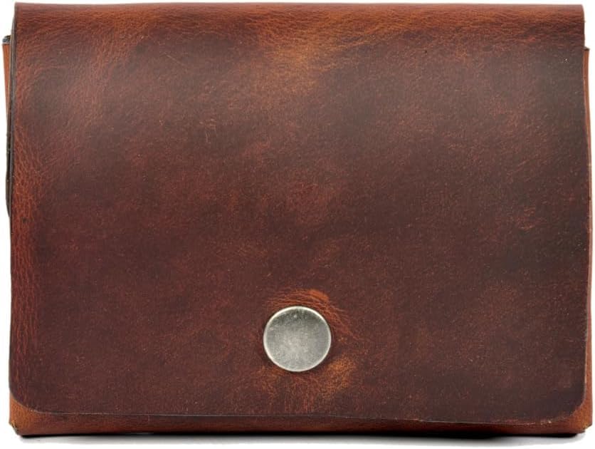 Handcrafted Leather Wallet – Double Pouch, Slim Design | Minimalist Front Pocket Wallet for Men & Women | Canadian Brand | Classic Rectangular Card Holder, Money Organizer, ID Case (Midnight Oak) - Main Image