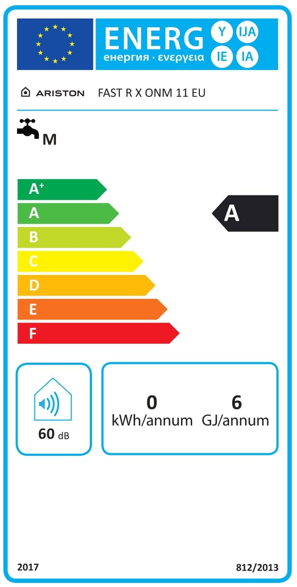 Ariston, nagrzewnica gazowa do atmosfery FAST R X ONM 11 Gaz ziemny EU - wyprodukowano do instalacji w Hiszpanii
