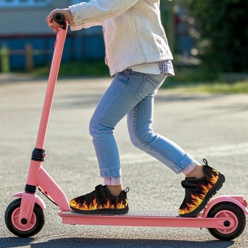 Boys Girls Shoes for Little Kids/Big Kids Machine Washable Lightweight Comfy Athletic Running Shoes Kids Sneakers Light Fire Pattern3