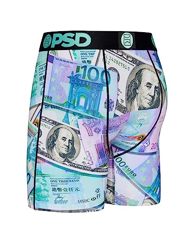 PSD Men's Boxer Briefs - World Currency, 7 Inch Inseam, Moisture-Wicking, 4-Way Stretch, Boxer Briefs for Men, X-Large2